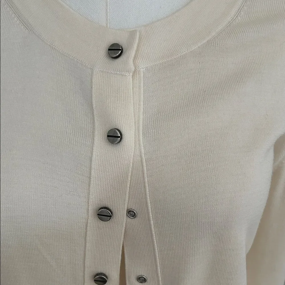 Balenciaga Cream Snap front Cardigan, Size XL, NWOT. - Picture 4 of 12